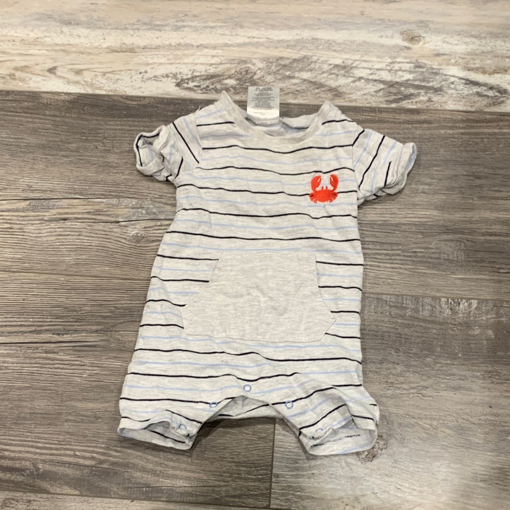 Sprout Striped Baby Romper with Crab Design‎